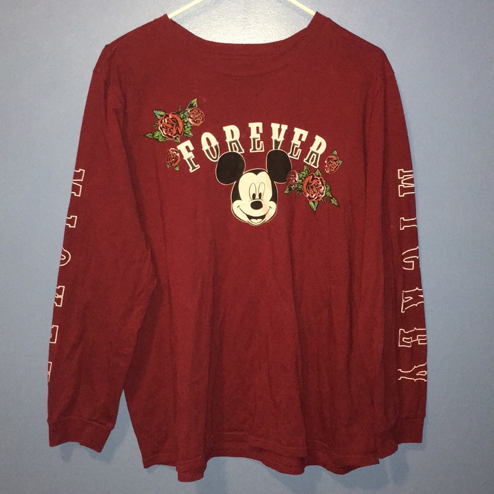 Mickey Mouse burgundy long sleeve